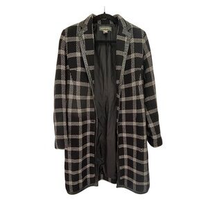 Banana Republic Windowpane Check Longline Blazer Jacket